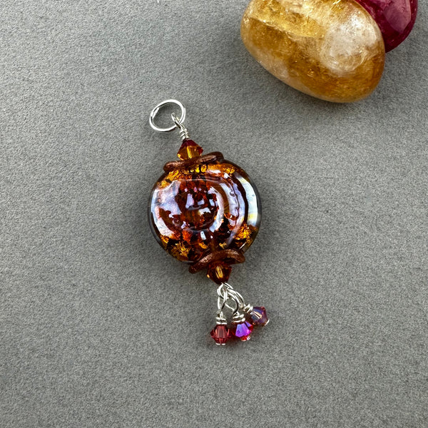 FOSSIL VI ~ HANDMADE GLASS PENDANT