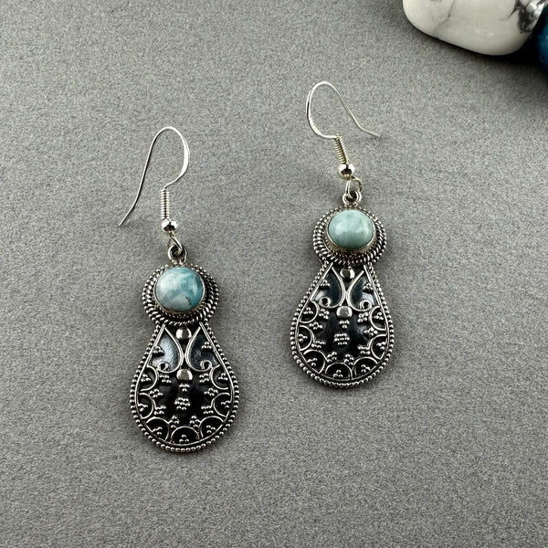 ZARA ~ HANDMADE GLASS BEAD EARRINGS WITH GEMSTONES