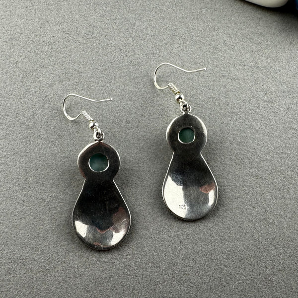 ZARA ~ HANDMADE GLASS BEAD EARRINGS WITH GEMSTONES