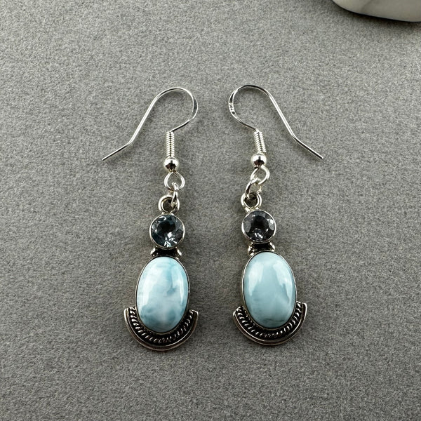 CLEOPATRA ~ HANDMADE GLASS BEAD EARRINGS WITH GEMSTONES