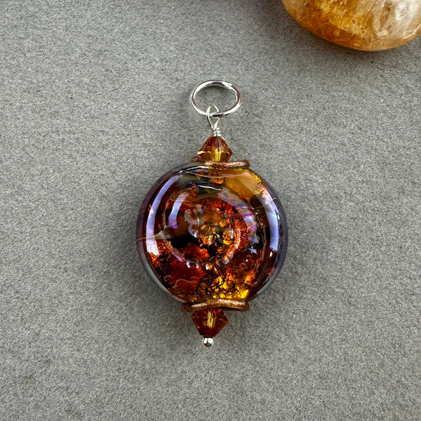 FOSSIL VII ~ HANDMADE GLASS PENDANT