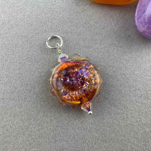 FOSSIL ~ HANDMADE GLASS PENDANT