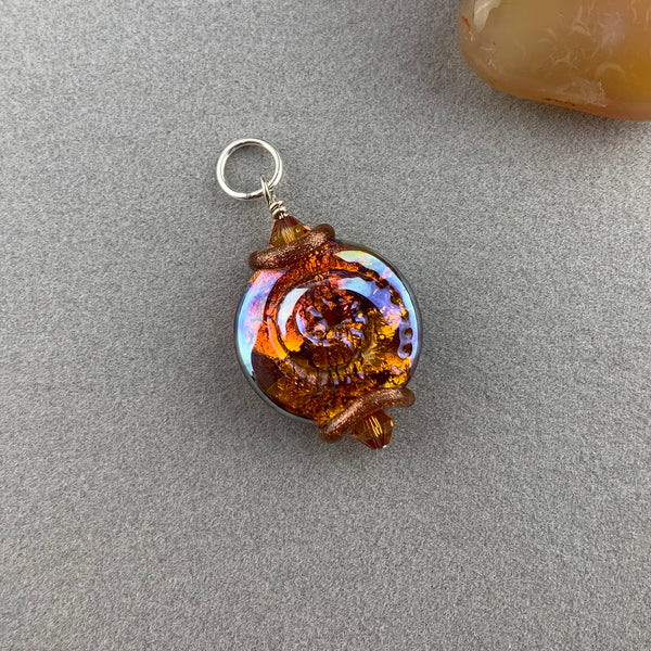 FOSSIL III ~ HANDMADE GLASS PENDANT