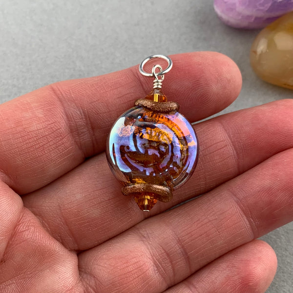 FOSSIL III ~ HANDMADE GLASS PENDANT
