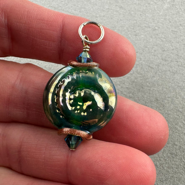 FOSSIL VI ~ HANDMADE GLASS PENDANT
