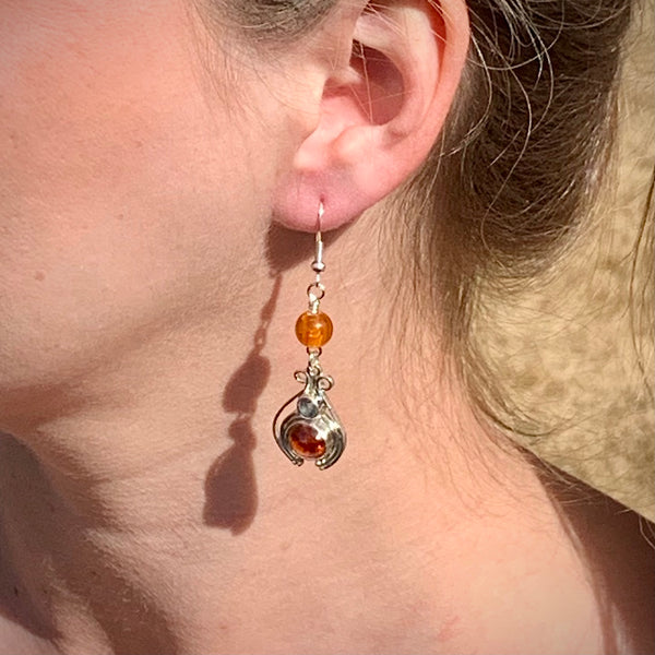 AMBER LUTE ~ HANDMADE EARRINGS WITH GEMSTONES
