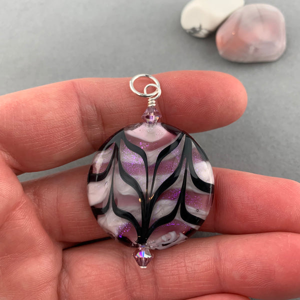 CHEVRON (LARGE) ~ HANDMADE GLASS PENDANT