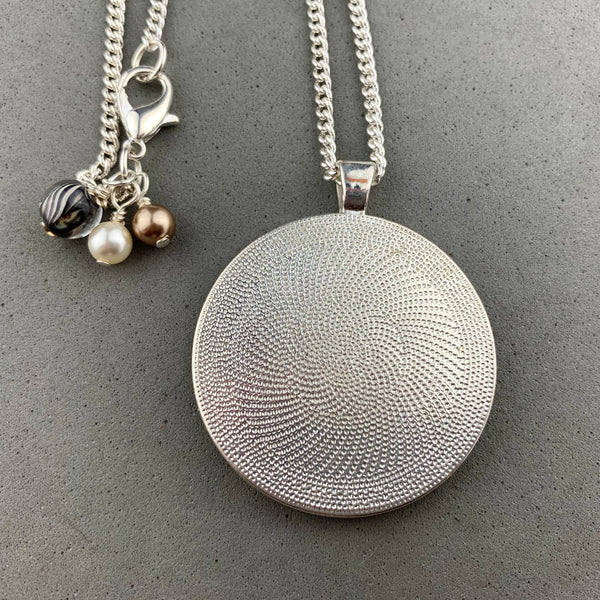 CHARLES ~ HAND PAINTED MINIATURE ART PENDANT ON A 22 INCH SILVER CHAIN