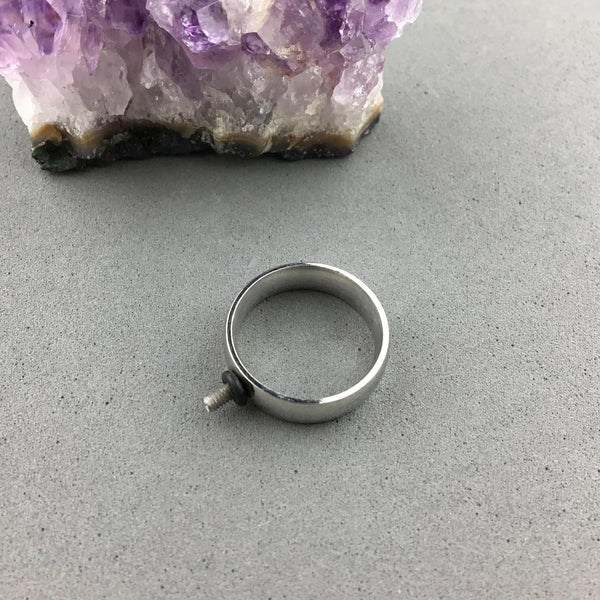 INTERCHANGEABLE RING BASE ~ SHINY STEEL, SIZE 7 (17 MM)