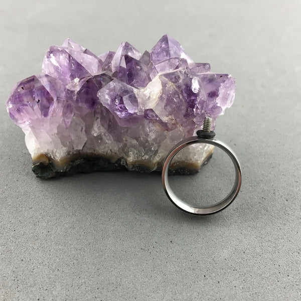 INTERCHANGEABLE RING BASE ~ SHINY STEEL, SIZE 7 (17 MM)