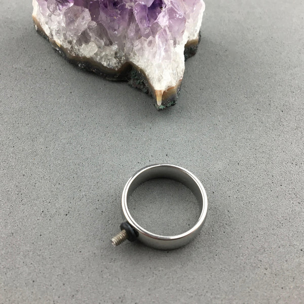 INTERCHANGEABLE RING BASE ~ SHINY STEEL, SIZE 8 (18 MM)