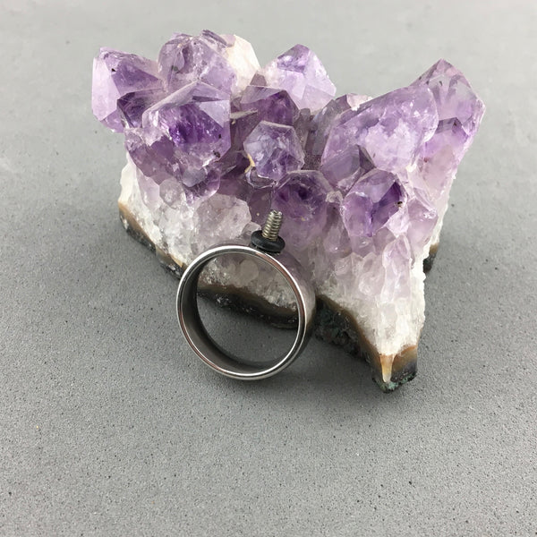 INTERCHANGEABLE RING BASE ~ SHINY STEEL, SIZE 8 (18 MM)