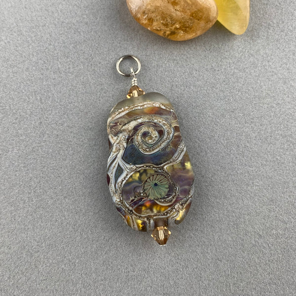 BATIK LABYRINTH IV ~ HANDMADE GLASS PENDANT