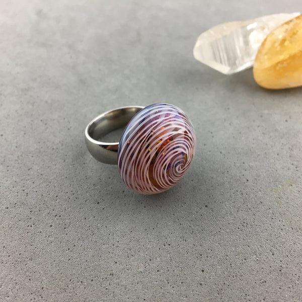 SWIRL~ HANDMADE GLASS RING TOPPER