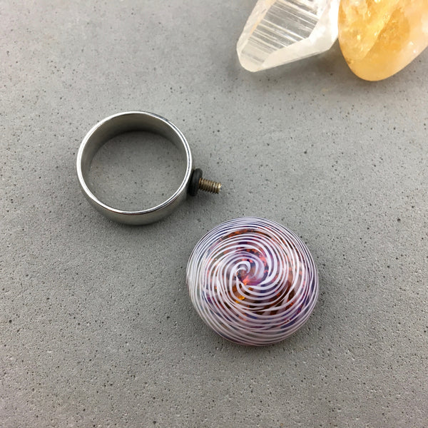 SWIRL~ HANDMADE GLASS RING TOPPER