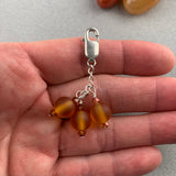SWEET AMBER BERRY PULL CHARM WITH HANDMADE GLASS BEADS