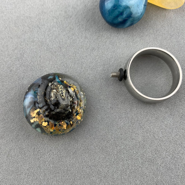 SHELL ~ HANDMADE GLASS RING TOPPER