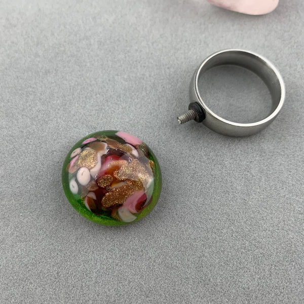 MONET'S DATE ~ HANDMADE GLASS RING TOPPER