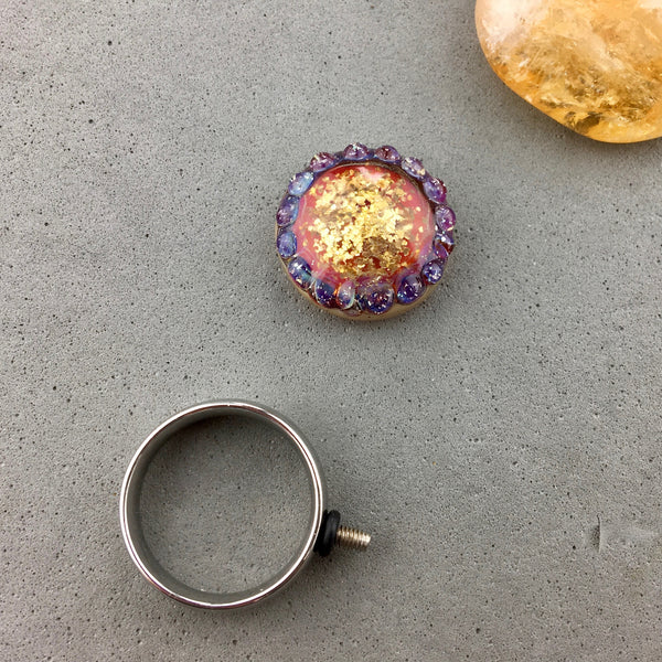 SUGAR PLUM II ~ HANDMADE GLASS RING TOPPER