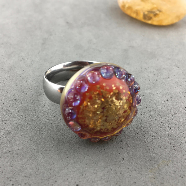 SUGAR PLUM II ~ HANDMADE GLASS RING TOPPER