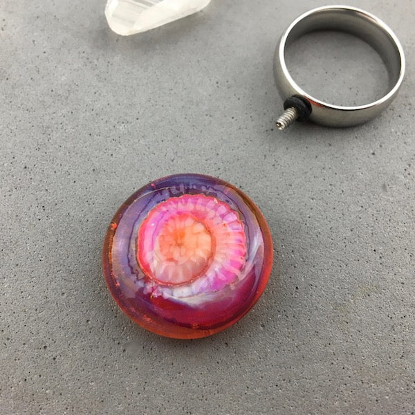 AMMONITE ~ HANDMADE GLASS RING TOPPER