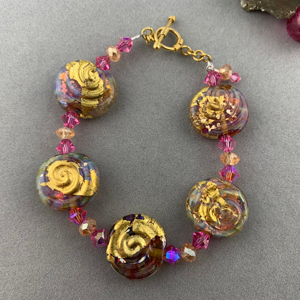 DOUBLOON ~ HANDMADE GLASS BEAD BRACELET