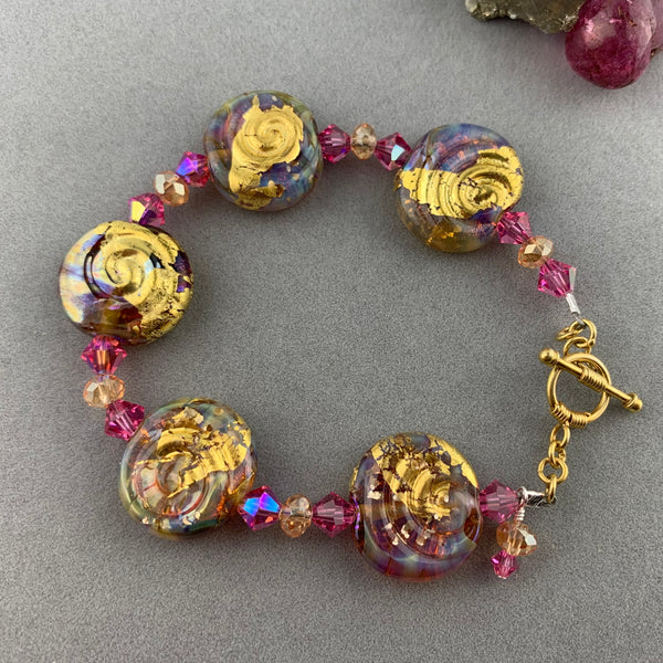 DOUBLOON ~ HANDMADE GLASS BEAD BRACELET