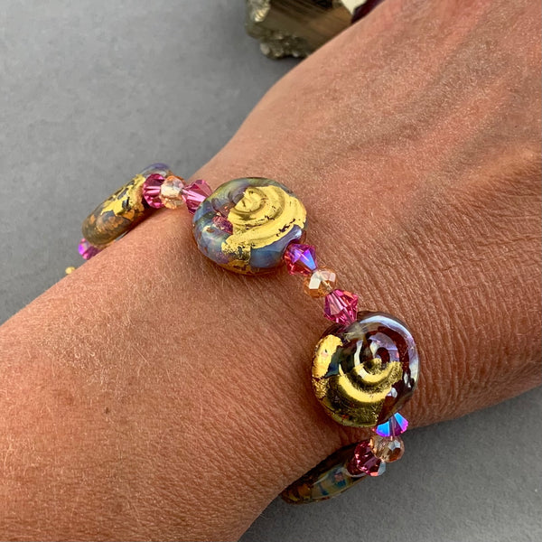 DOUBLOON ~ HANDMADE GLASS BEAD BRACELET