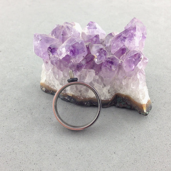 INTERCHANGEABLE RING BASE ~ SHINY STEEL, SIZE 9 (19 MM)