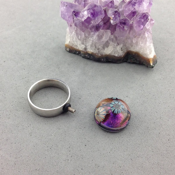 INTERCHANGEABLE RING BASE ~ SHINY STEEL, SIZE 9 (19 MM)