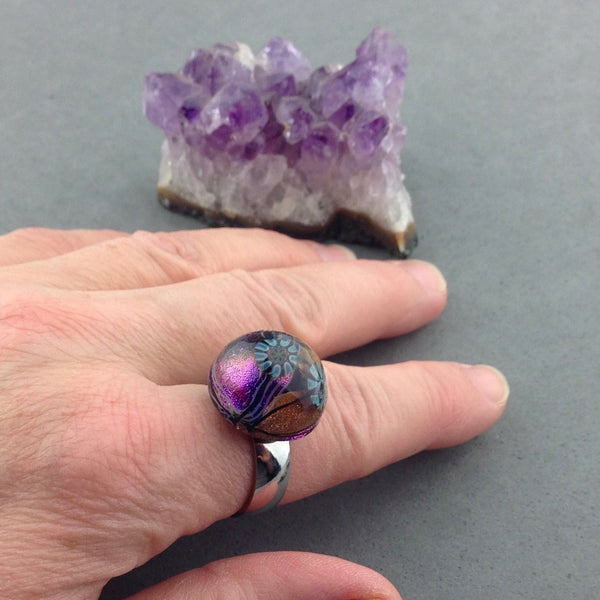 INTERCHANGEABLE RING BASE ~ SHINY STEEL, SIZE 9 (19 MM)