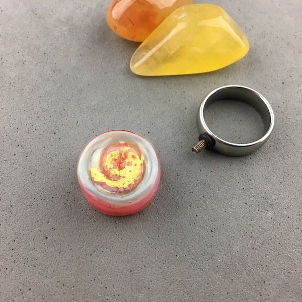 AMMONITE II ~ HANDMADE GLASS RING TOPPER