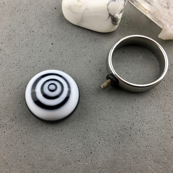 TARGET PRACTICE ~ HANDMADE GLASS RING TOPPER