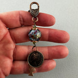 LUCKY PENNY CHARM WITH HANDMADE GLASS BEAD AND FISH CHARM V