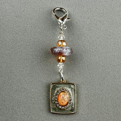 LUCKY SILVER CHARM DROP WITH A HANDMADE GLASS BEAD AND PRETTY CHARM