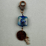 LUCKY PENNY CHARM WITH HANDMADE GLASS BEAD AND FISH CHARM IV