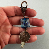 LUCKY PENNY CHARM WITH HANDMADE GLASS BEAD AND FISH CHARM IV