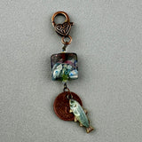 LUCKY PENNY CHARM WITH HANDMADE GLASS BEAD AND FISH CHARM VI