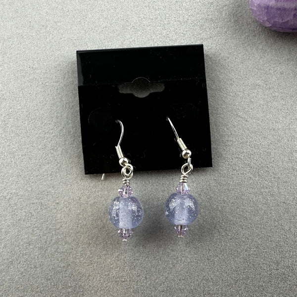 PINK SPARKLE ~ HANDMADE GLASS EARRINGS