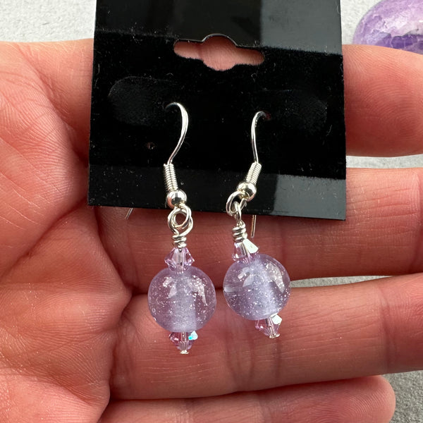 PINK SPARKLE ~ HANDMADE GLASS EARRINGS