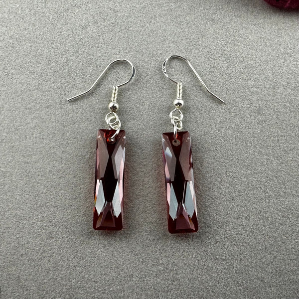 GARNET KALEIDOSCOPE ~ CRYSTAL EARRINGS