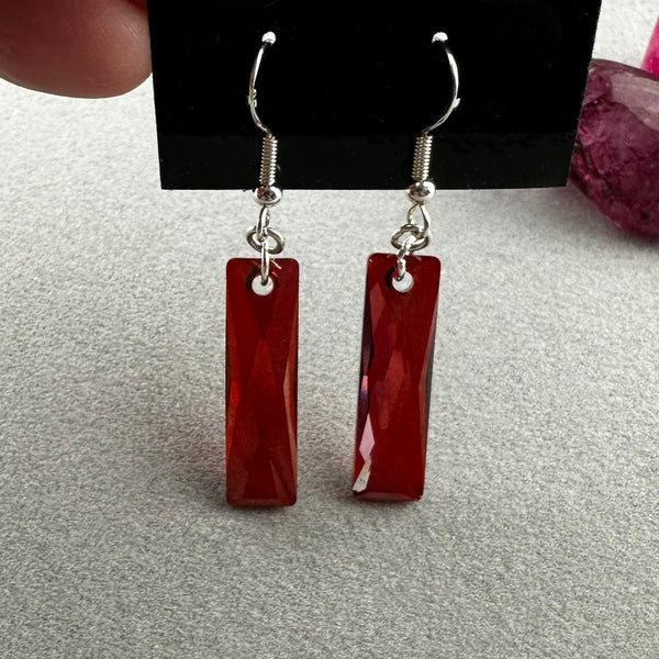 GARNET KALEIDOSCOPE ~ CRYSTAL EARRINGS