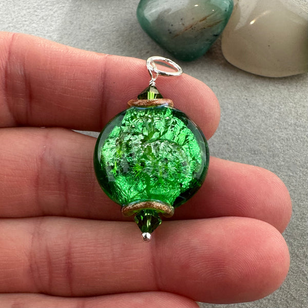 FOSSIL II ~ HANDMADE GLASS PENDANT