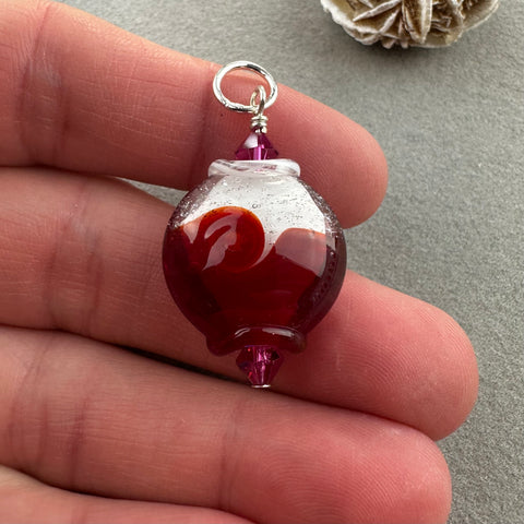 MRS. CLAUSE ~ HANDMADE GLASS PENDANT