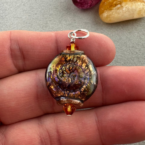 FOSSIL VI ~ HANDMADE GLASS PENDANT