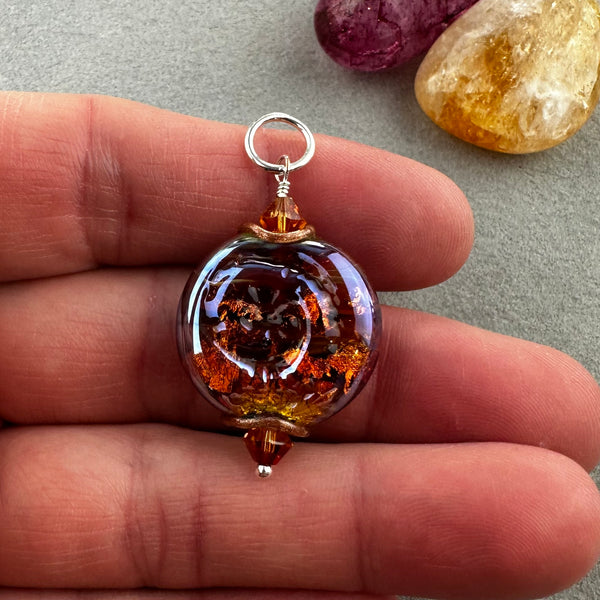 FOSSIL VII ~ HANDMADE GLASS PENDANT