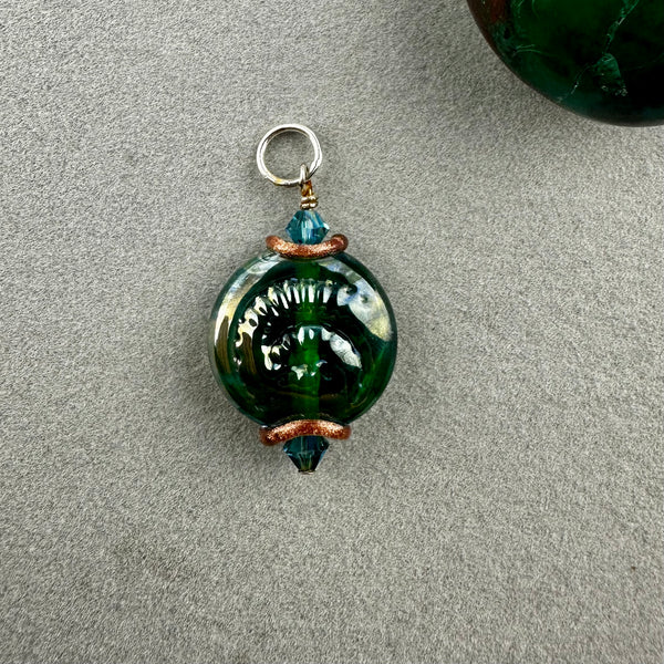 FOSSIL VI ~ HANDMADE GLASS PENDANT