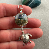 TURTLE CROSSING ~ HANDMADE GLASS PENDANT