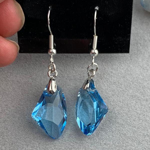 CRYSTAL BLUE ~ CRYSTAL EARRINGS