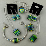 TARTAN III ~ HANDMADE GLASS EARRINGS